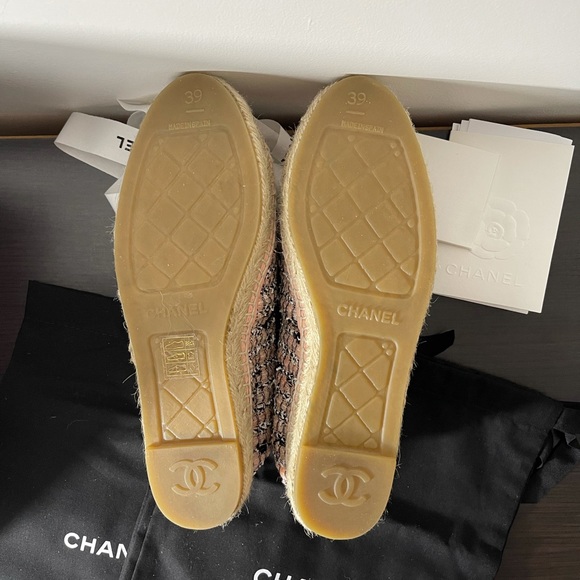NEW Chanel 21S pink tweed espadrilles size 39 - Picture 5 of 8